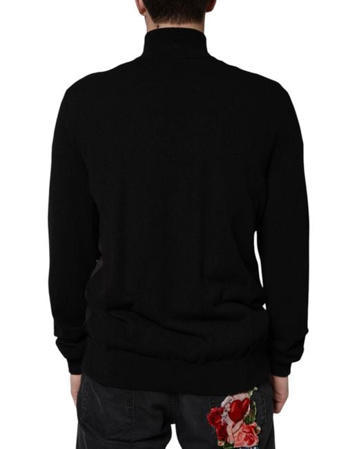 Dolce & Gabbana Black Logo Monogram Full Zip Bomber Jacket for men