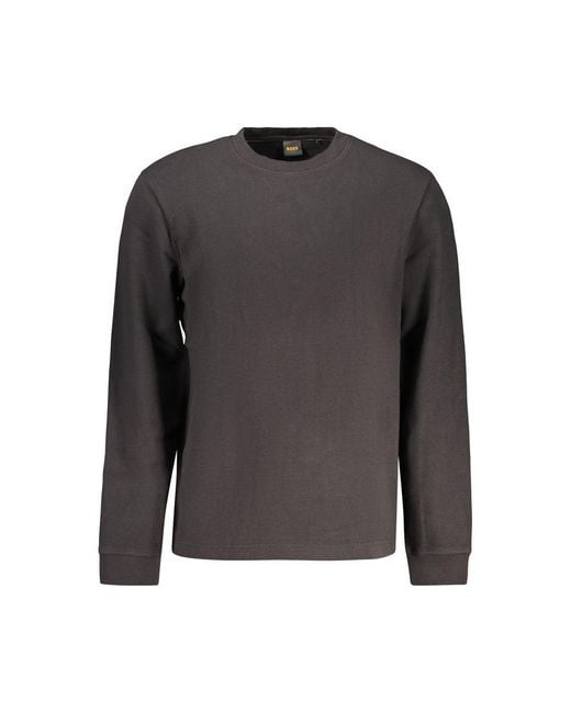 Boss Gray Black Cotton Men's Shirt for men