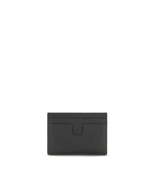 Tom Ford Gray Black Calf Leather Bos Taurus Wallet for men