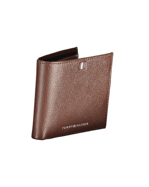 Tommy Hilfiger Brown Sleek Leather Wallet With Contrast Details for men