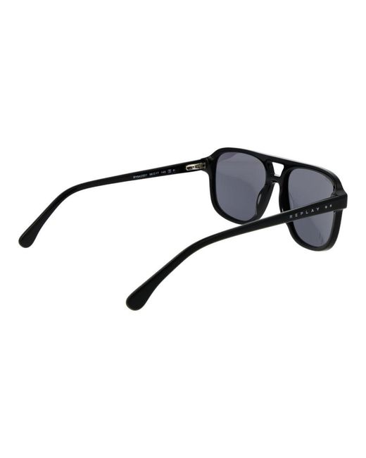 Replay Black Acetate Sunglasses for men
