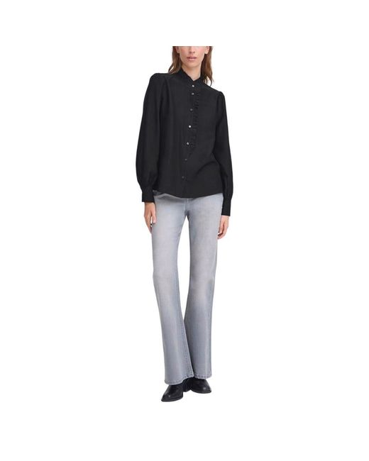 Ichi Black Viscose Blouse