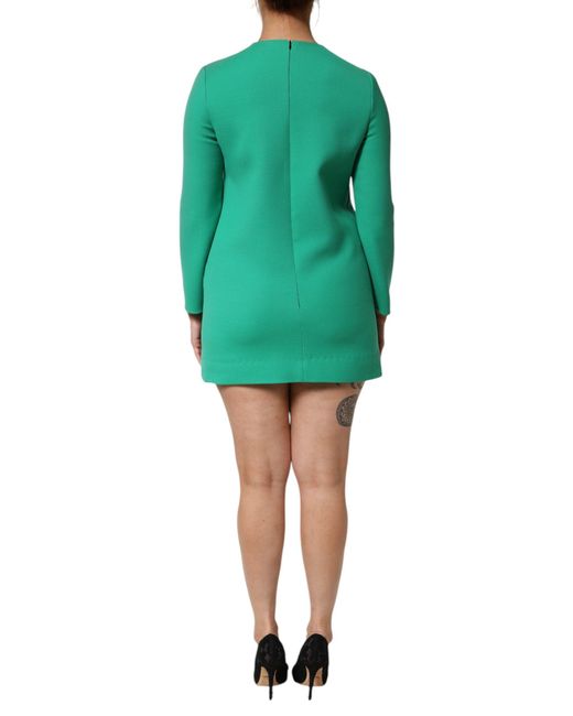 Dolce & Gabbana Green Long Sleeve Dress