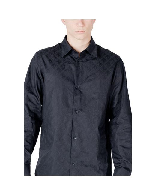 ARMANI EXCHANGE Blue Cotton Shirt for men