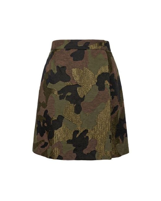 Trussardi Green Black Cotton Skirt