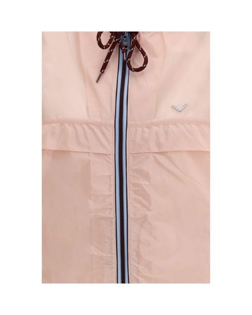 Prada Pink Multicolor Recycled Polyamide Shell Jacket