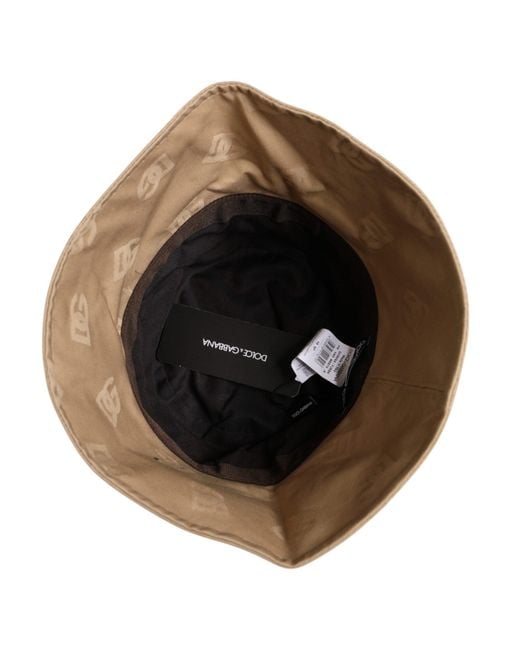 Dolce & Gabbana Natural Logo Monogram Cotton Bucket Cap for men