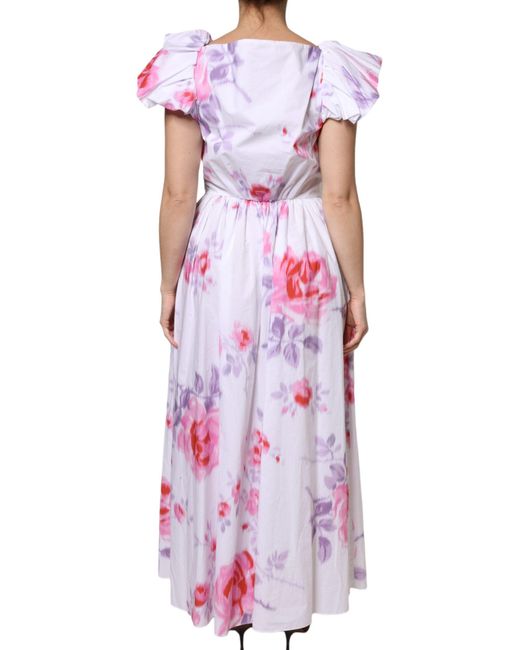 Philosophy Pink White Floral Cotton Maxi Dress