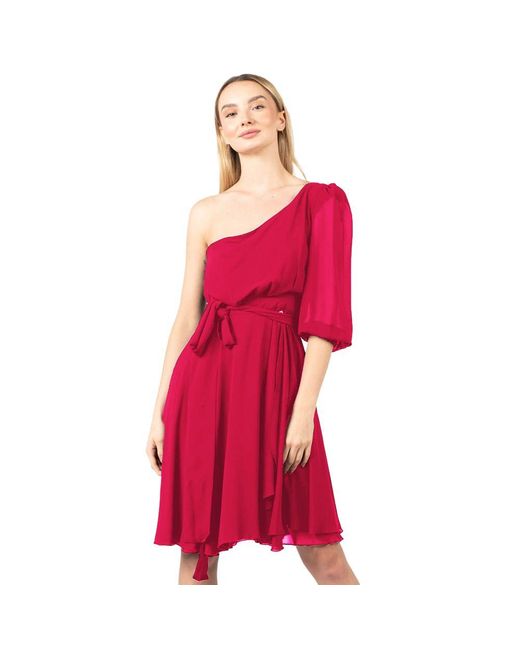 Pinko Red Fuchsia Polyester Dress