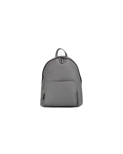 Burberry Black Abbeydale Branded Charcoal Grey Pebbled Leather Backpack Bookbag for men