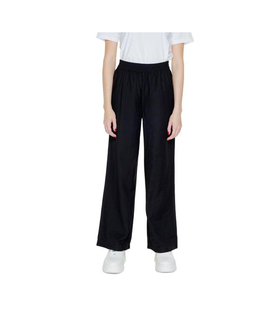 Jacqueline De Yong Black Viscose Jeans & Pant