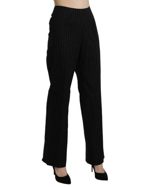 Bencivenga Black High Waist Straight Dress Trouser Pants