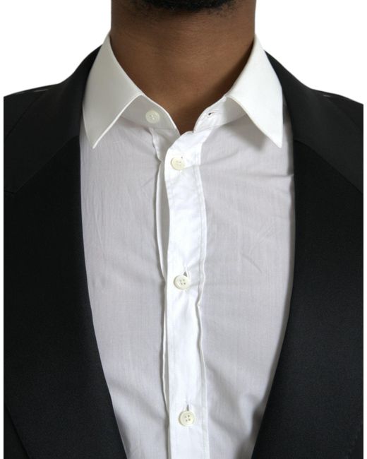 Dolce & Gabbana Black Sicilia Single Breasted Coat Blazer for men
