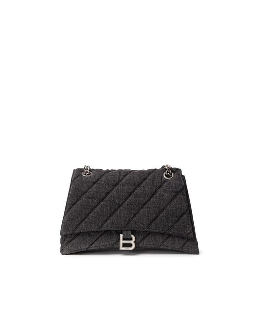 Balenciaga Black Fabric And Leather T