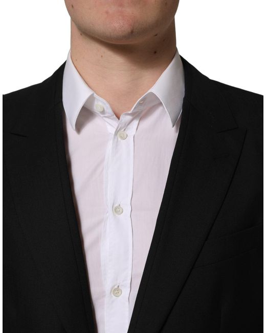 Dolce & Gabbana Black Wool Single Breasted Blazer Jacket for men