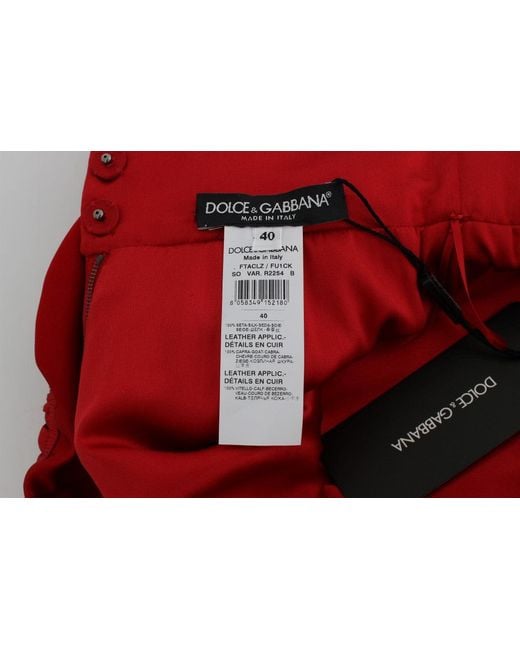 Dolce & Gabbana Red Silk Roses Sicily Shorts