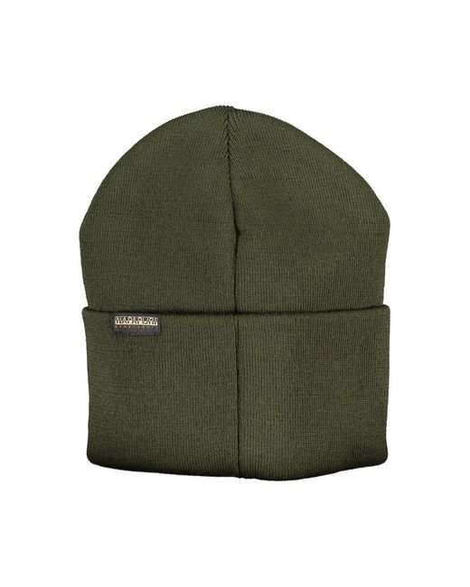 Napapijri Green Acrylic Hats & Cap for men