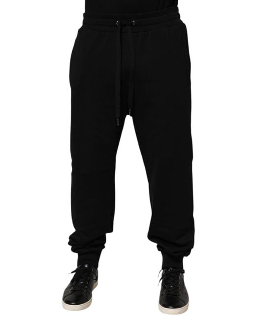 Dolce & Gabbana Black Drawstring Waist Sweatpants for men