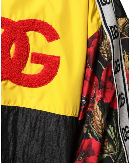 Dolce & Gabbana Red Multicolor Patchwork Men Full Zip Sweater for men