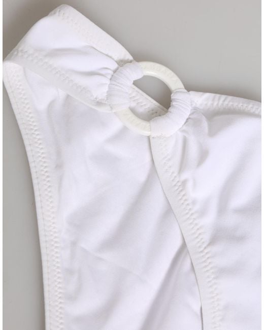 Dolce & Gabbana White Logo Swimsuit 2 Piece Top Bottom Swimwear