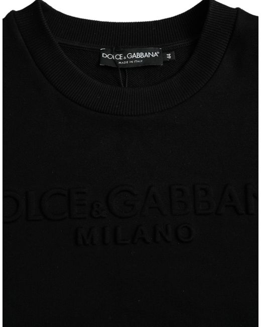 Dolce & Gabbana Black Cotton Long Sleeves Sweatshirt Sweater for men