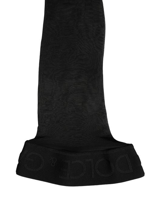 Dolce & Gabbana Black Sheer Nylon Thigh High Stockings Socks