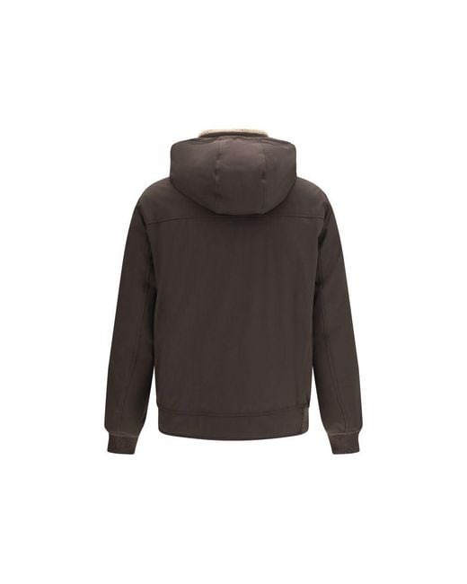 Brunello Cucinelli Gray Brown Polyamide Shell Jacket for men