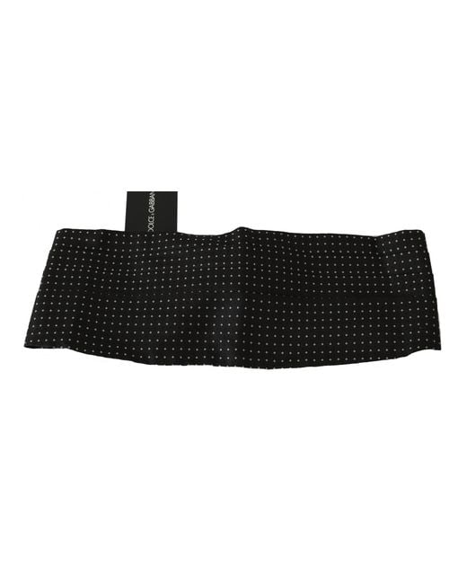 Dolce & Gabbana Black Dotted Waist Belt Silk Cummerbund for men