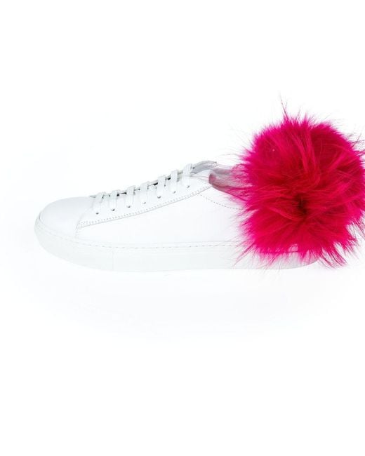 MR & MRS Pink White Lamb Leather Sneaker