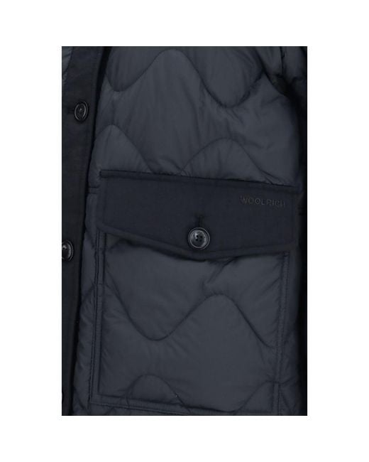 Woolrich Blue Polyester Shell Jacket