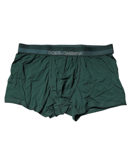 Dolce & Gabbana Green Cotton Regular Men Boxer Brief Underwear for men