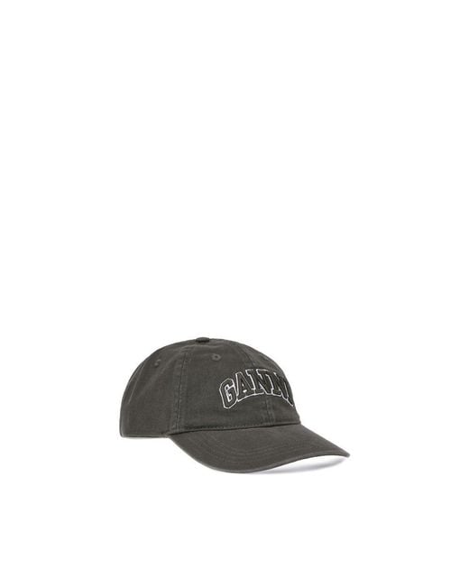 Ganni Gray Logo Baseball Cap