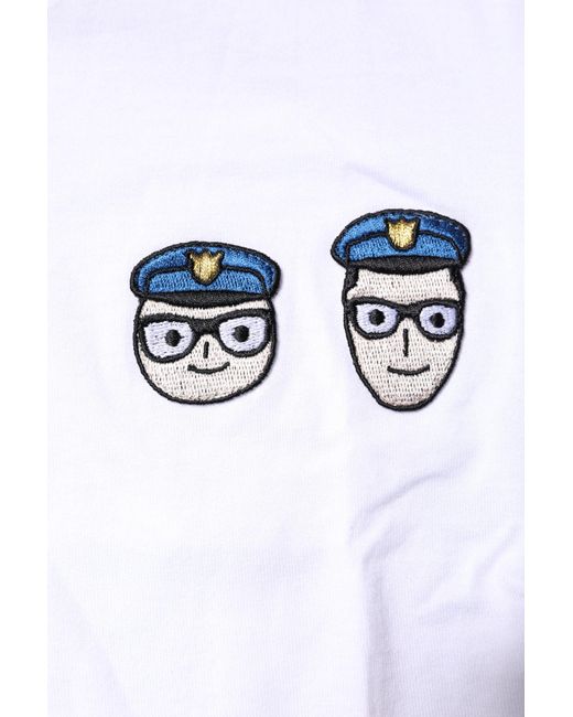 Dolce & Gabbana White #dgfamily Cotton Crew Neck T for men