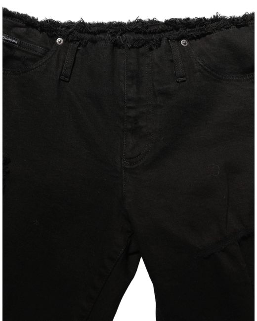 Dolce & Gabbana Black Cotton Skinny Denim Trouser Jeans