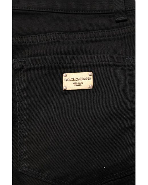 Dolce & Gabbana Black Skinny Cotton Mid Waisted Denim Jeans for men
