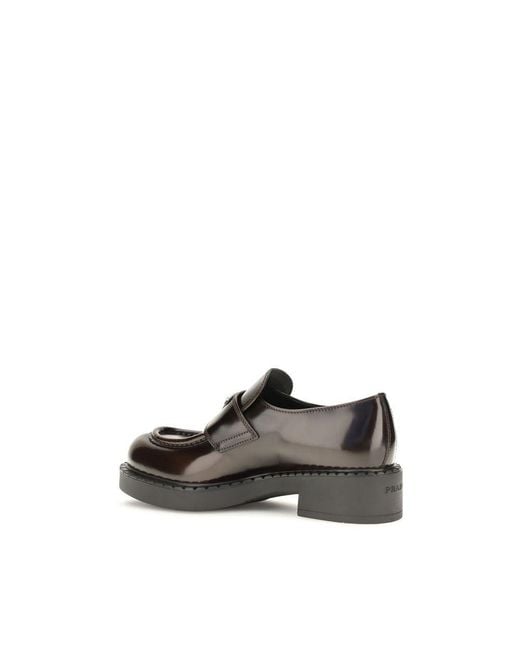 Prada Black Brown Calf Leather Bos Taurus Slip