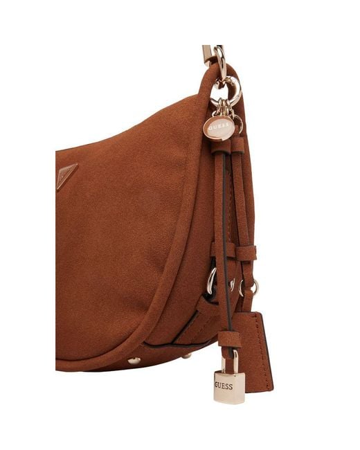 Guess Brown Suede Leather Handbag
