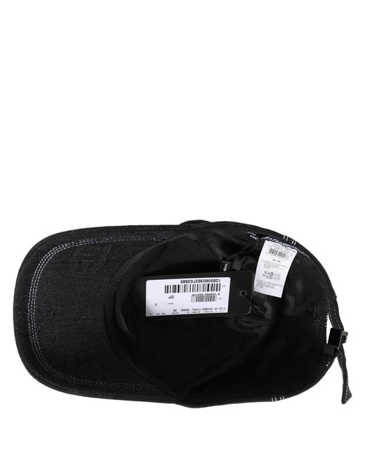 Dolce & Gabbana Gray Men Black Cotton 6 Panel Baseball Capello Hat for men