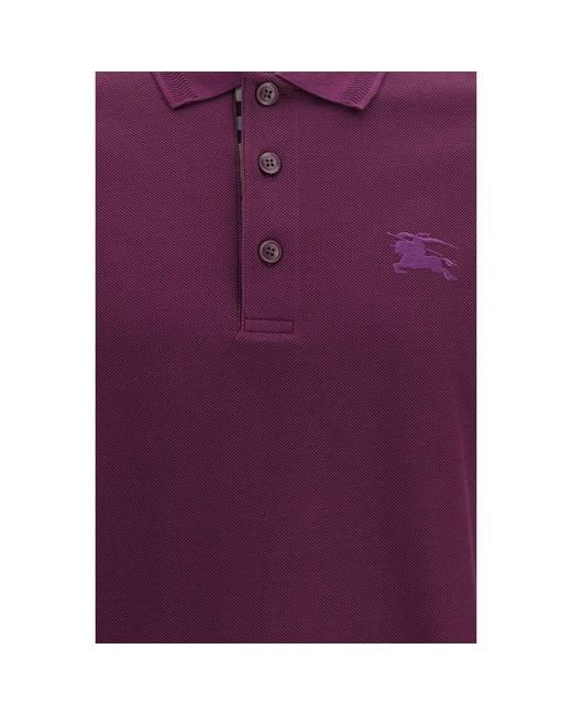 Burberry Purple Cotton Polo Shirt for men
