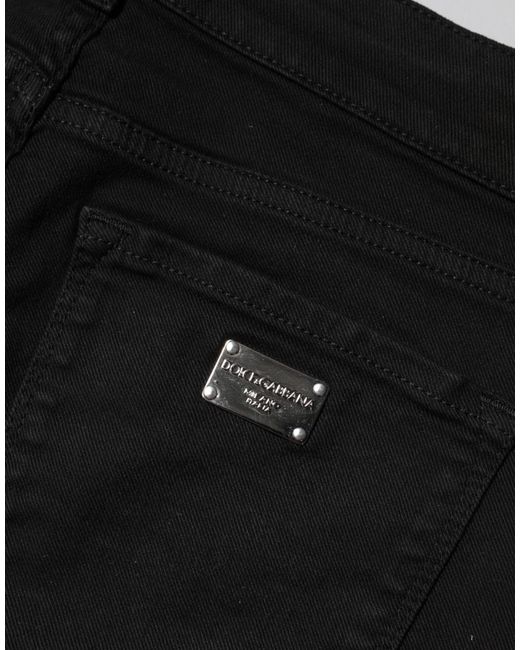 Dolce & Gabbana Black Slim Fit Jeans Cotton