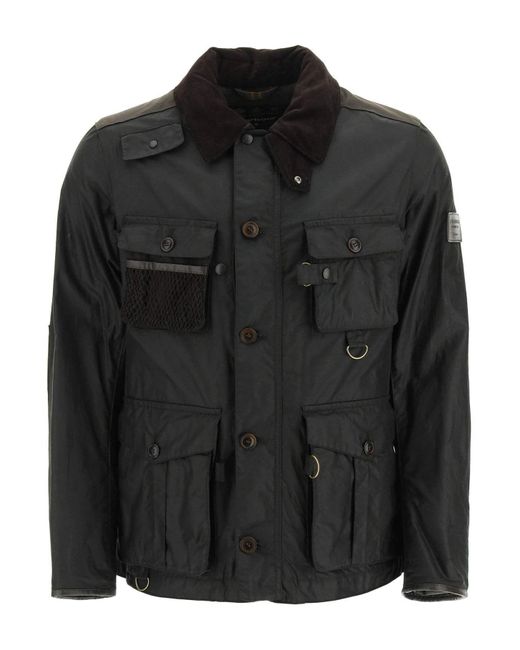 BARBOUR GOLD STANDARD Black Supa-fissione Waxed Jacket for men