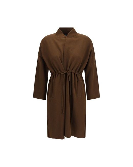 Ella Brown Viscose Coat