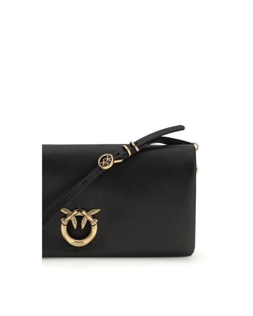 Pinko Black Calf Leather Bos Taurus Clutch Bag