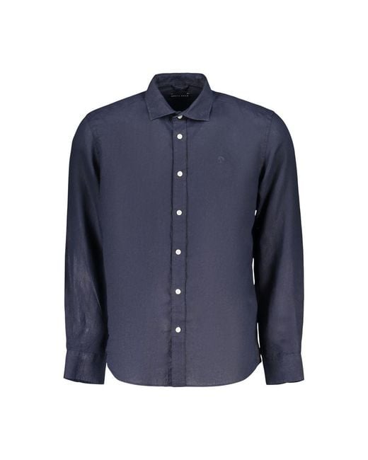 North Sails Blue Linen Men's Shirt for men