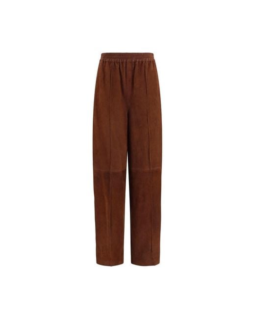 Fabiana Filippi Brown Leather Casual Pants