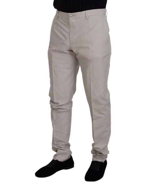 Dolce & Gabbana Black Elegant Off Silk Blend Trousers for men