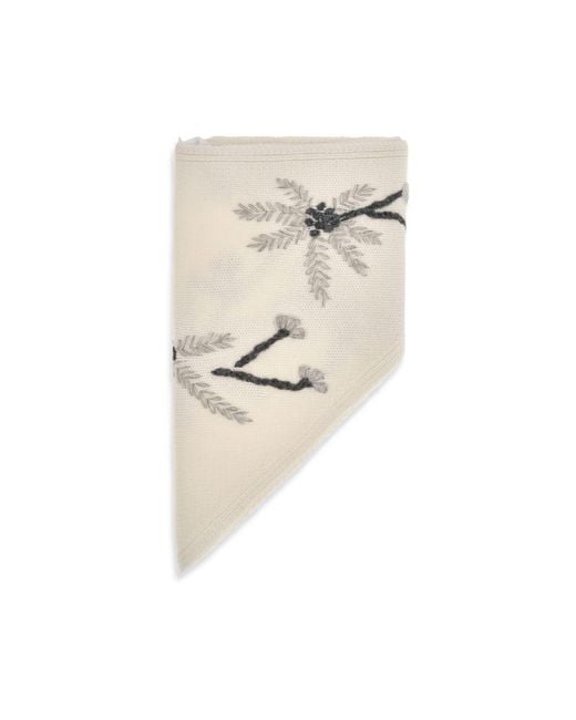P.A.R.O.S.H. White Beige Wool Oves Aries Scarf