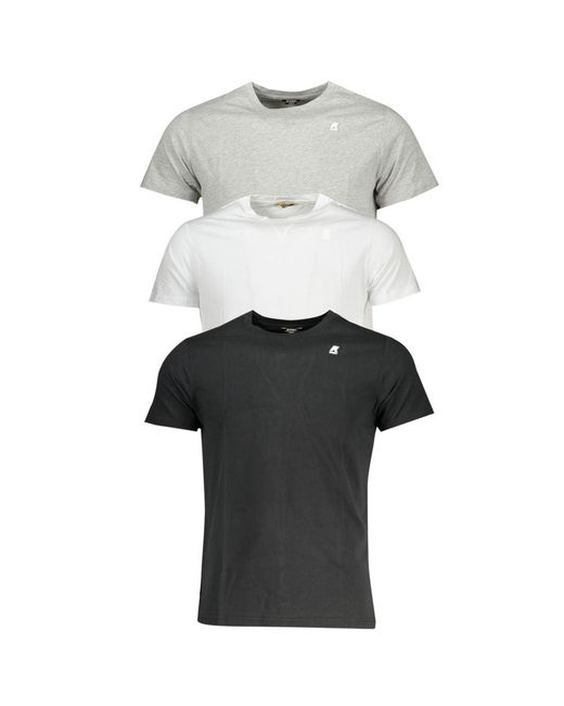 K-Way Gray Cotton T-shirt for men