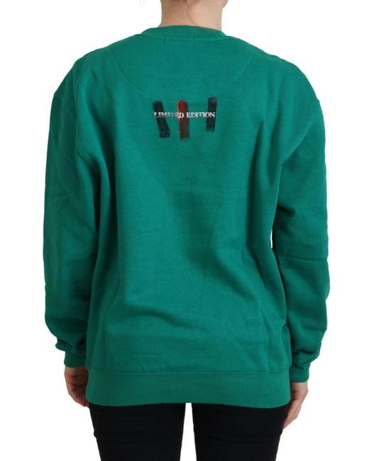 Philippe Model Green Printed Long Sleeves Pullover Sweater