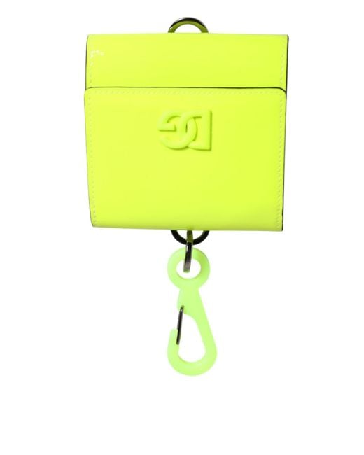 Dolce & Gabbana Yellow Bifold Dg Logo Neck Strap Cardholder Wallet for men